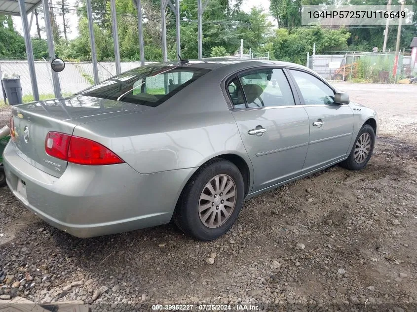 2007 Buick Lucerne Cx VIN: 1G4HP57257U116649 Lot: 39952227