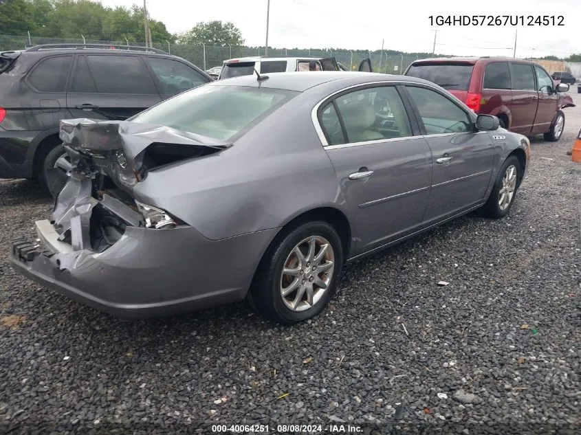 2007 Buick Lucerne Cxl VIN: 1G4HD57267U124512 Lot: 40064251