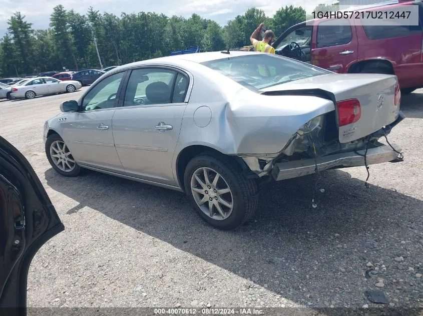 2007 Buick Lucerne Cxl VIN: 1G4HD57217U212447 Lot: 40070612