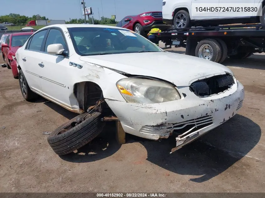 2007 Buick Lucerne Cxl VIN: 1G4HD57247U215830 Lot: 40152902