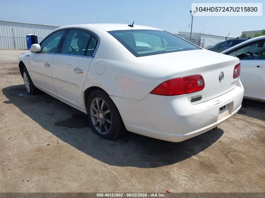 2007 Buick Lucerne Cxl VIN: 1G4HD57247U215830 Lot: 40152902