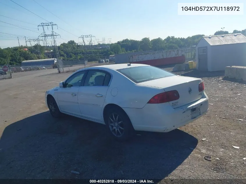 2007 Buick Lucerne Cxl VIN: 1G4HD572X7U118972 Lot: 40252818