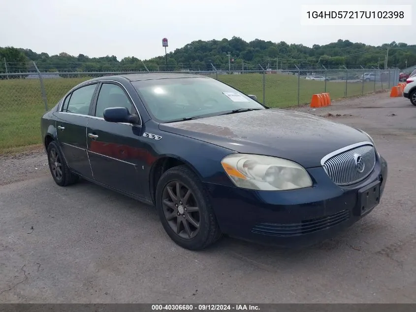 2007 Buick Lucerne Cxl VIN: 1G4HD57217U102398 Lot: 40306680