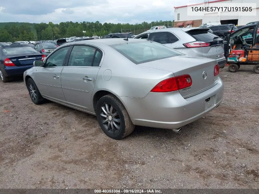 2007 Buick Lucerne Cxs VIN: 1G4HE57Y17U191505 Lot: 40353304