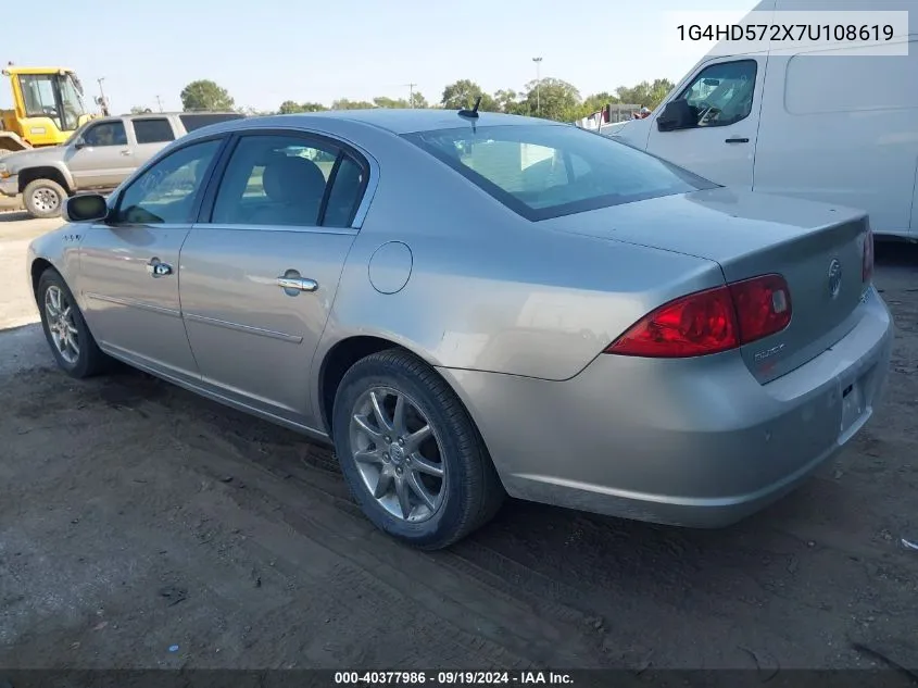 2007 Buick Lucerne Cxl VIN: 1G4HD572X7U108619 Lot: 40377986