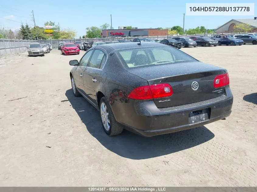 2008 Buick Lucerne Cxl VIN: 1G4HD57288U137778 Lot: 12014387