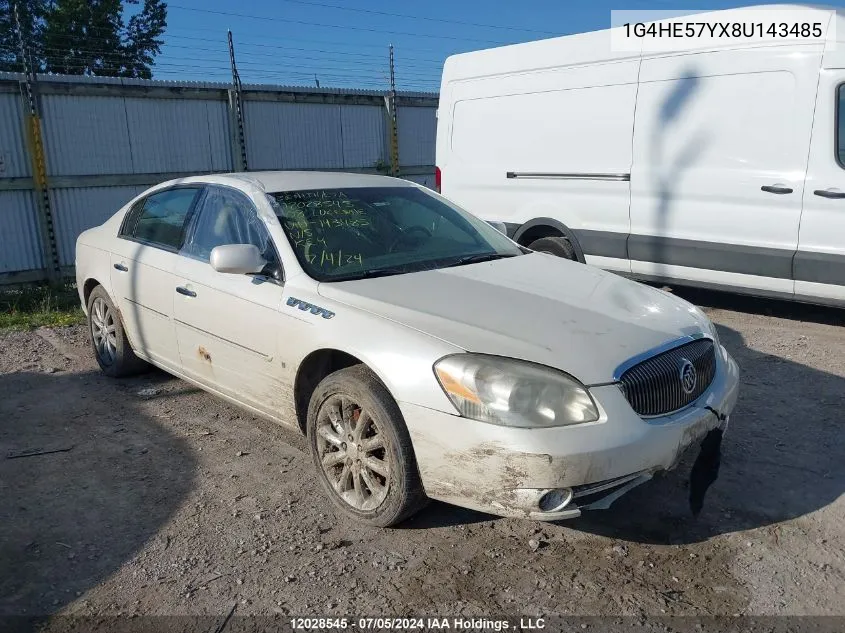 2008 Buick Lucerne Cxs VIN: 1G4HE57YX8U143485 Lot: 12028545