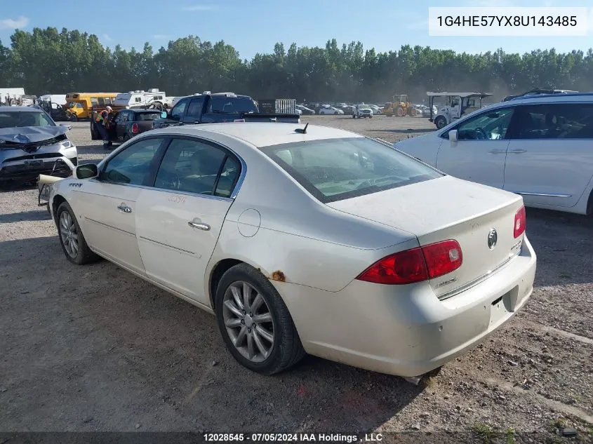 2008 Buick Lucerne Cxs VIN: 1G4HE57YX8U143485 Lot: 12028545