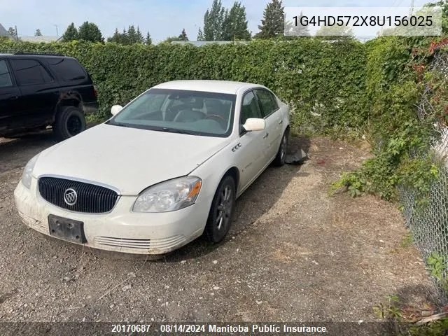 2008 Buick Lucerne Cxl V6 VIN: 1G4HD572X8U156025 Lot: 20170687