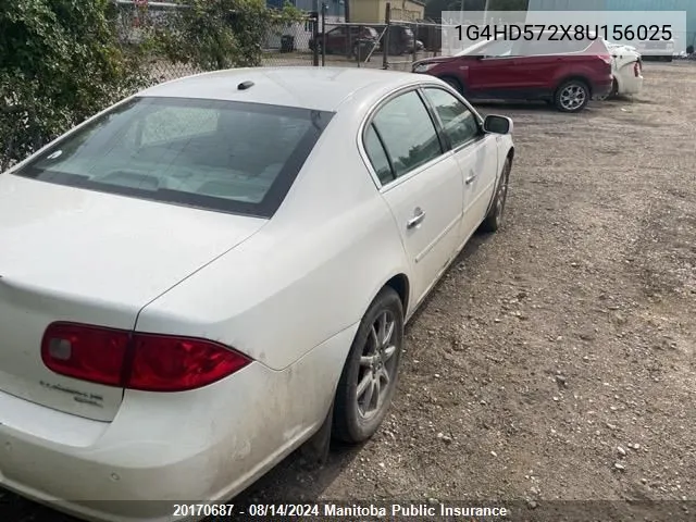 2008 Buick Lucerne Cxl V6 VIN: 1G4HD572X8U156025 Lot: 20170687