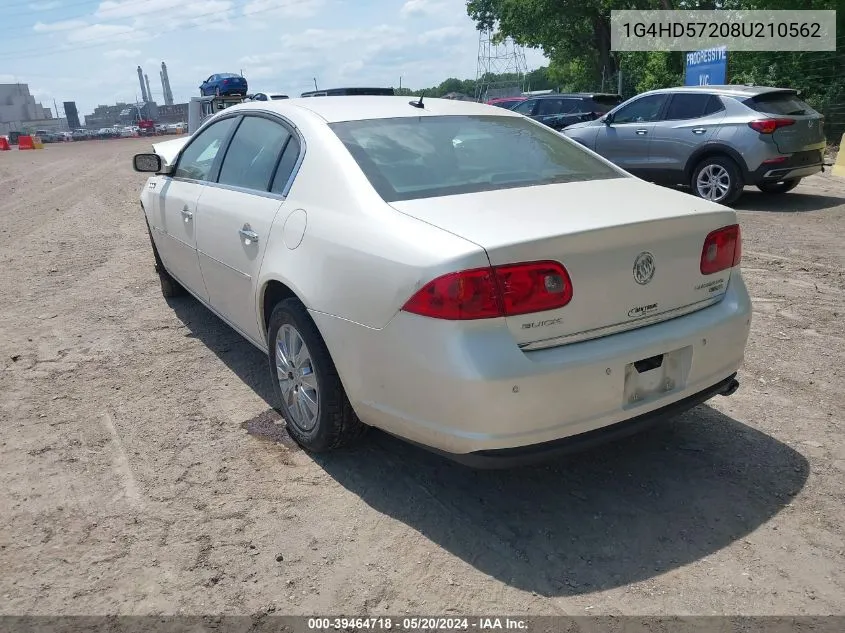 2008 Buick Lucerne Cxl VIN: 1G4HD57208U210562 Lot: 39464718