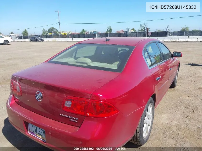 2008 Buick Lucerne Cxl VIN: 1G4HD57268U145832 Lot: 39566392