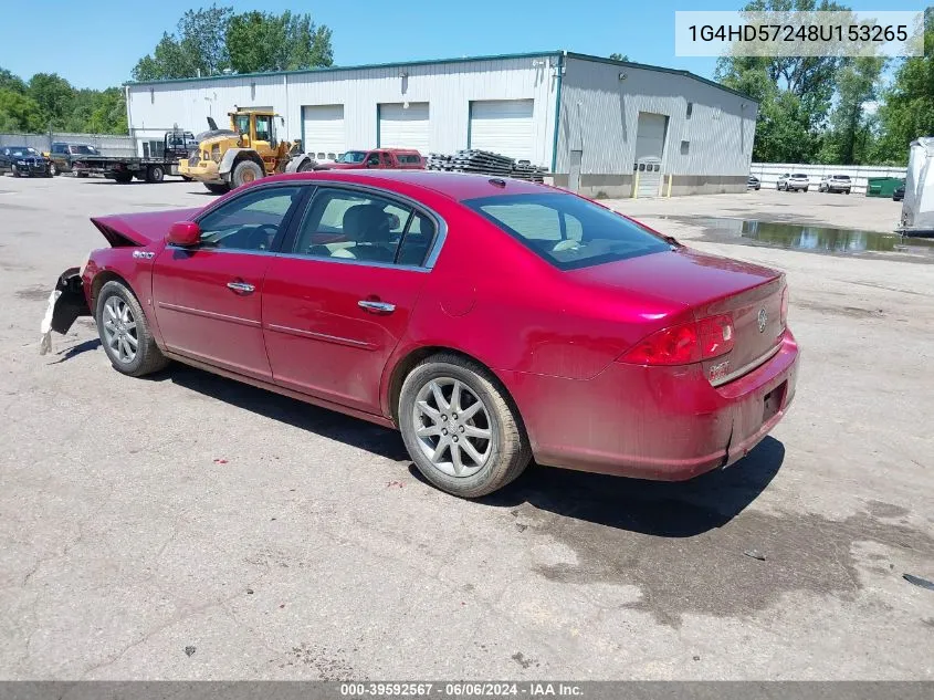 2008 Buick Lucerne Cxl VIN: 1G4HD57248U153265 Lot: 39592567