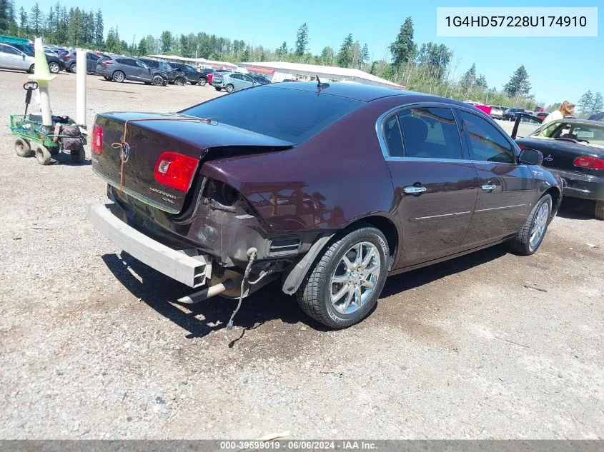 2008 Buick Lucerne Cxl VIN: 1G4HD57228U174910 Lot: 39599019