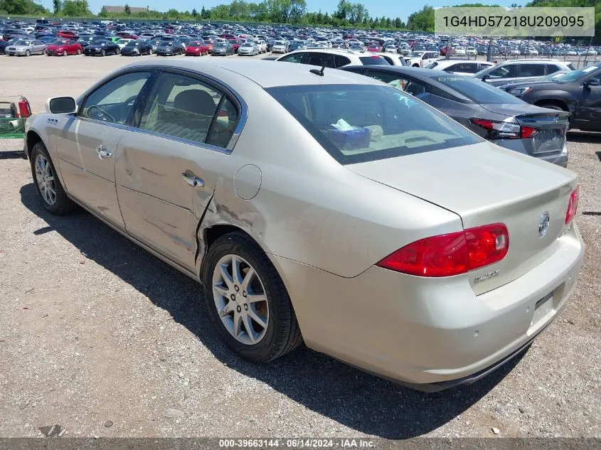 2008 Buick Lucerne Cxl VIN: 1G4HD57218U209095 Lot: 39663144