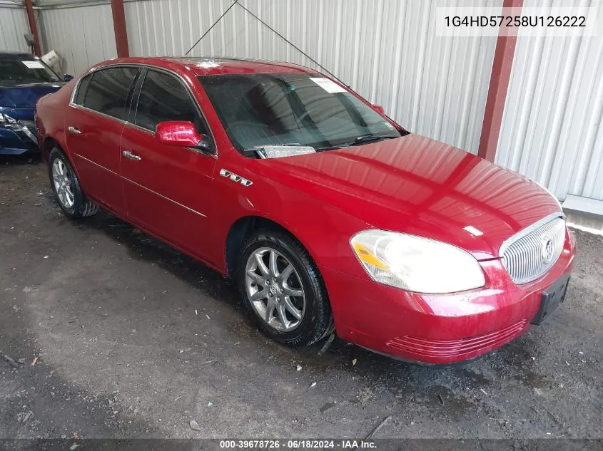 2008 Buick Lucerne Cxl VIN: 1G4HD57258U126222 Lot: 39678726