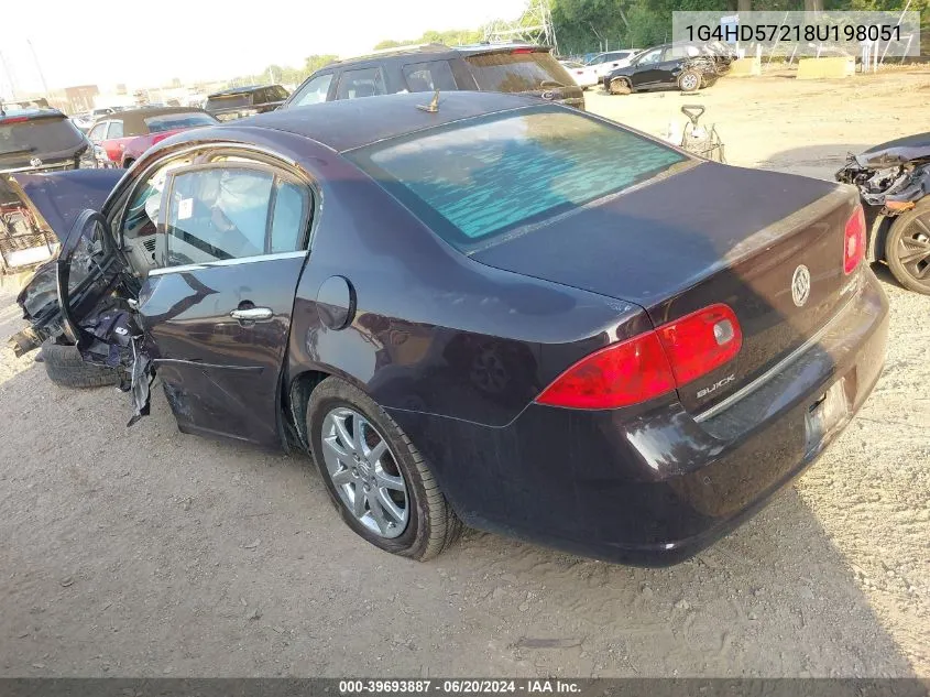 2008 Buick Lucerne Cxl VIN: 1G4HD57218U198051 Lot: 39693887