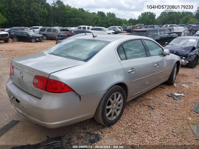 2008 Buick Lucerne Cxl VIN: 1G4HD57208U179233 Lot: 39698212