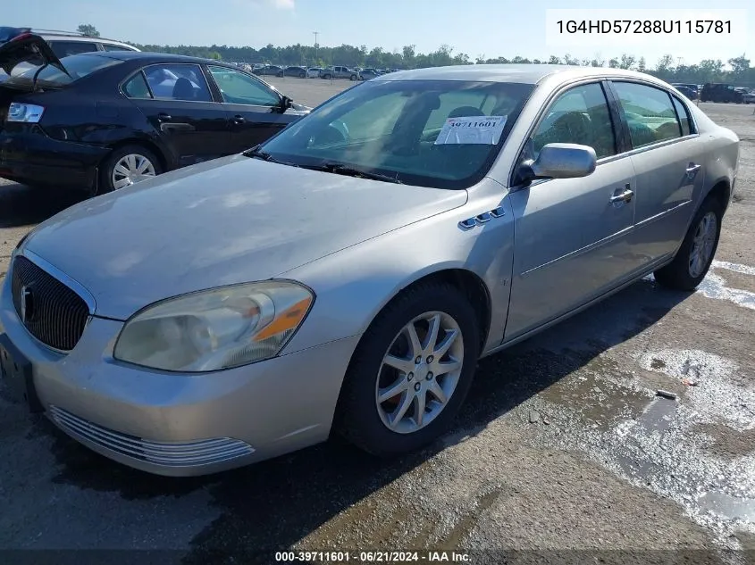 2008 Buick Lucerne Cxl VIN: 1G4HD57288U115781 Lot: 39711601