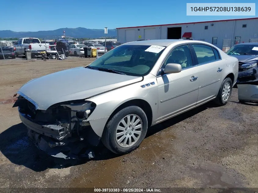 2008 Buick Lucerne Cx VIN: 1G4HP57208U138639 Lot: 39733383