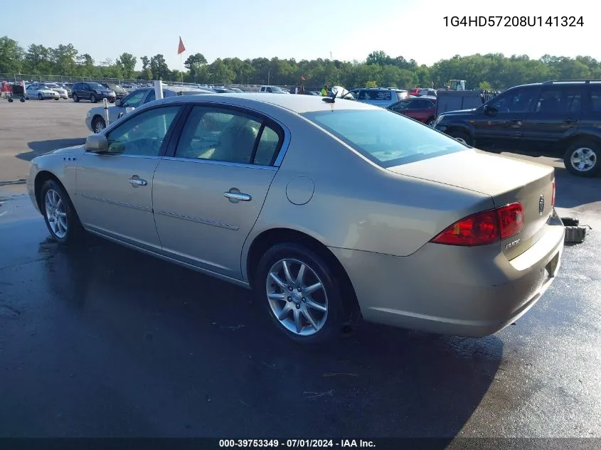 2008 Buick Lucerne Cxl VIN: 1G4HD57208U141324 Lot: 39753349