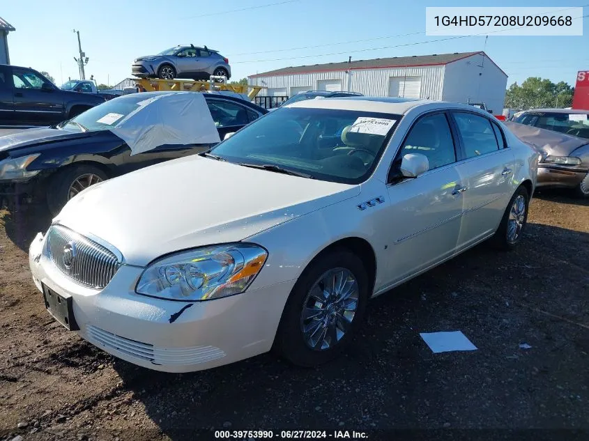 2008 Buick Lucerne Cxl VIN: 1G4HD57208U209668 Lot: 39753990