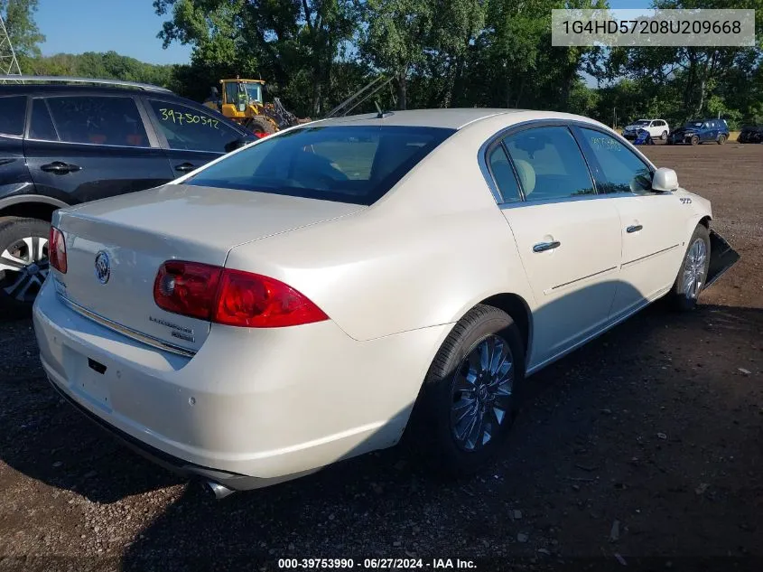 2008 Buick Lucerne Cxl VIN: 1G4HD57208U209668 Lot: 39753990