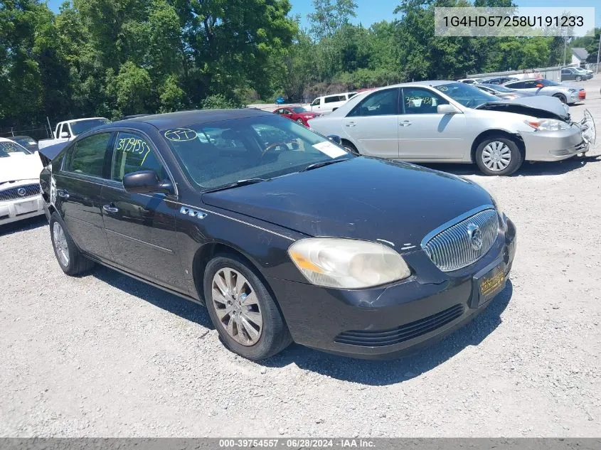 2008 Buick Lucerne Cxl VIN: 1G4HD57258U191233 Lot: 39754557