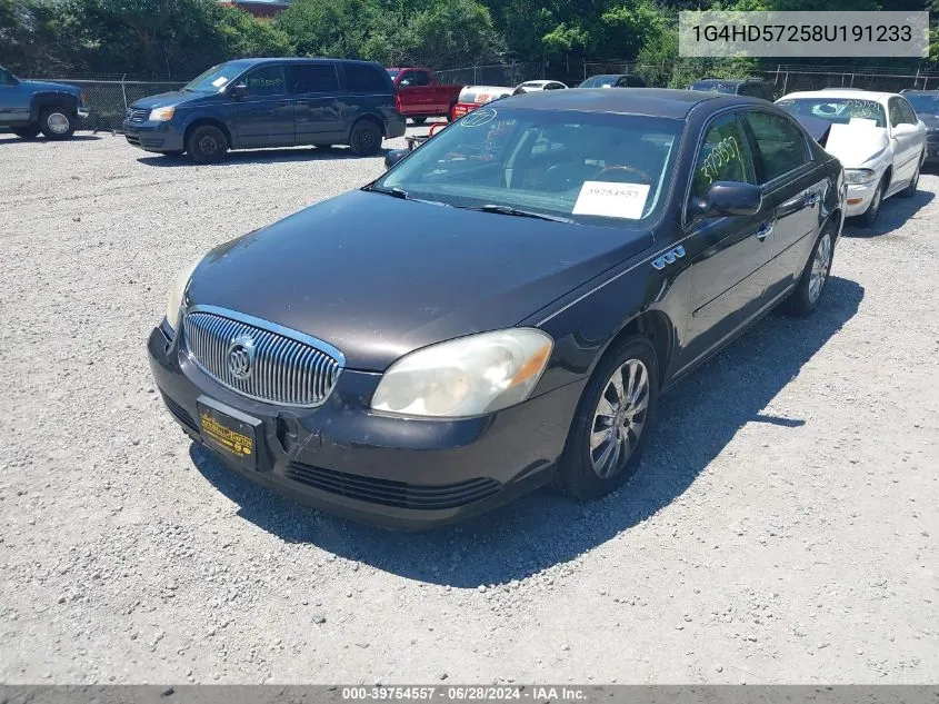 2008 Buick Lucerne Cxl VIN: 1G4HD57258U191233 Lot: 39754557