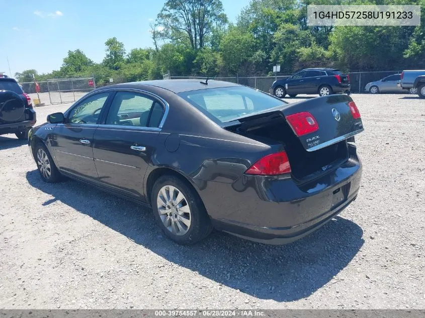 2008 Buick Lucerne Cxl VIN: 1G4HD57258U191233 Lot: 39754557