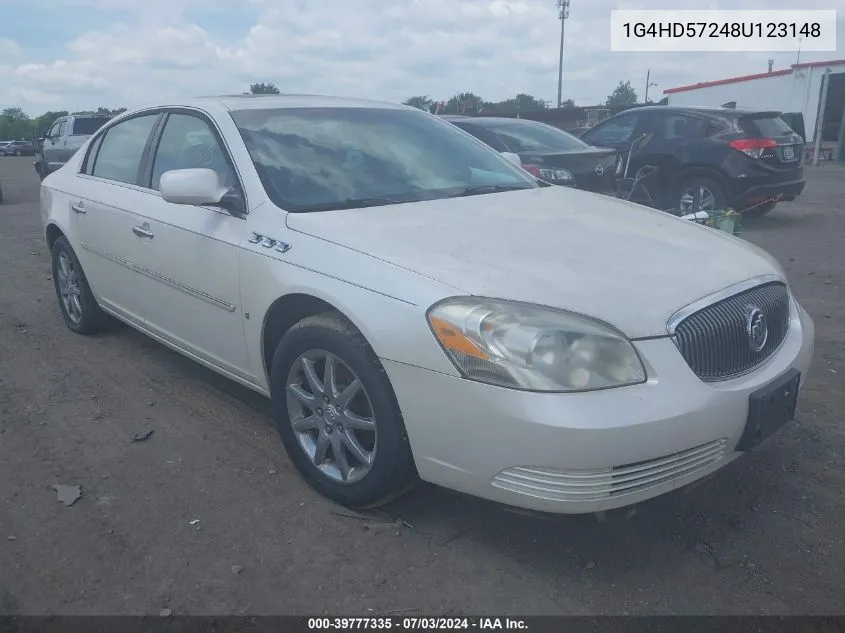 2008 Buick Lucerne Cxl VIN: 1G4HD57248U123148 Lot: 39777335