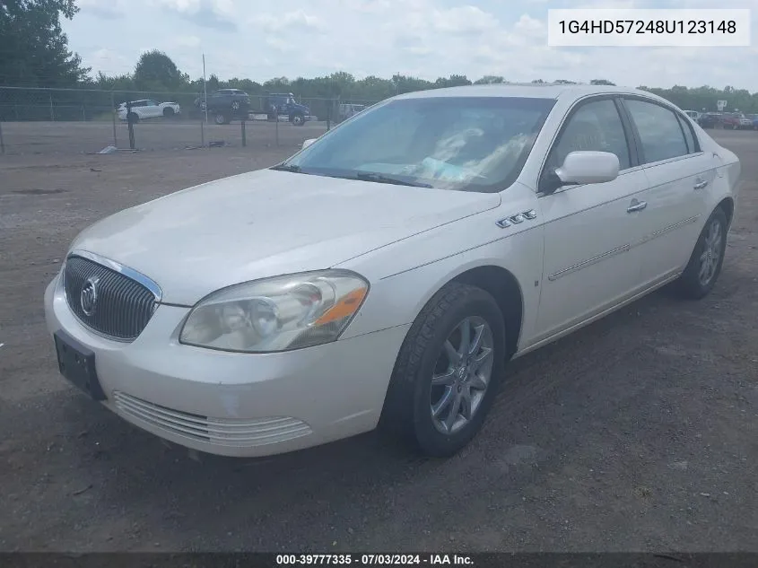 2008 Buick Lucerne Cxl VIN: 1G4HD57248U123148 Lot: 39777335