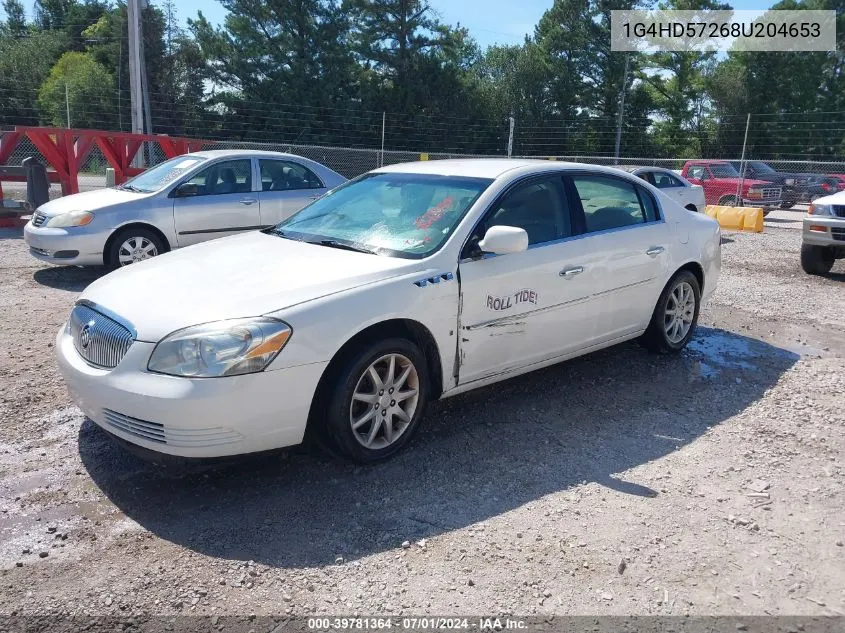 2008 Buick Lucerne Cxl VIN: 1G4HD57268U204653 Lot: 39781364