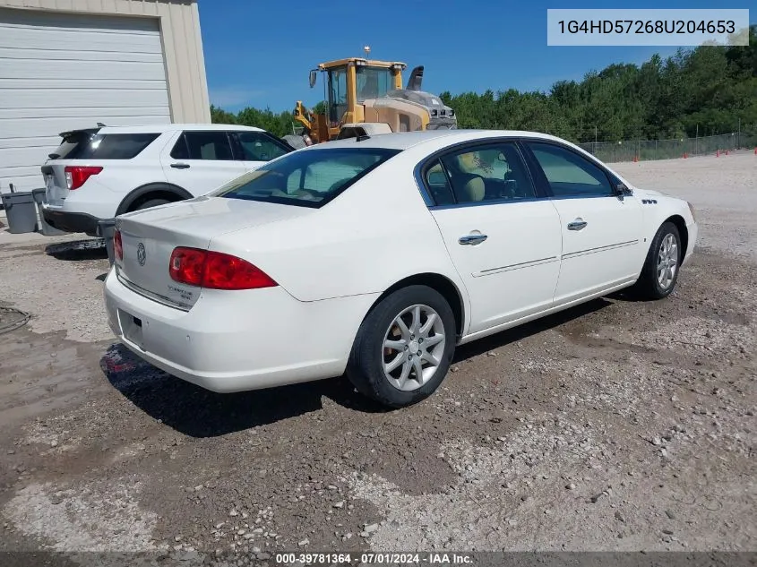 2008 Buick Lucerne Cxl VIN: 1G4HD57268U204653 Lot: 39781364