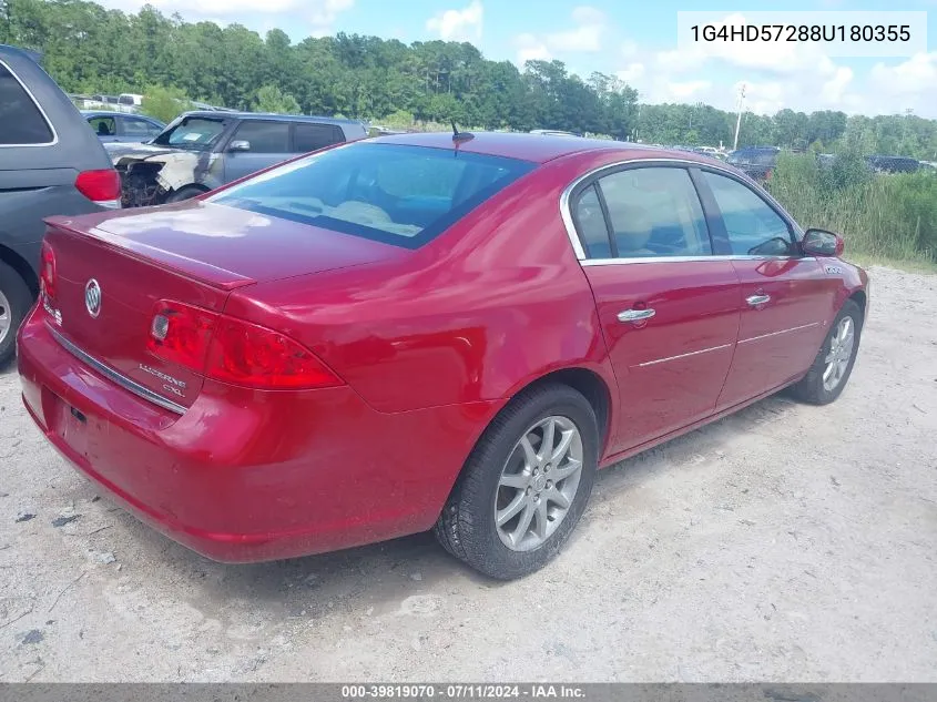 2008 Buick Lucerne Cxl VIN: 1G4HD57288U180355 Lot: 39819070