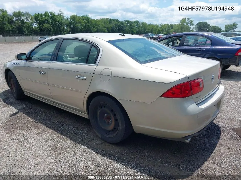 2008 Buick Lucerne Super VIN: 1G4HF57978U194948 Lot: 39835286