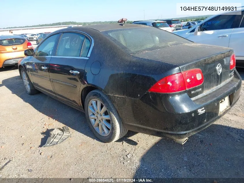 2008 Buick Lucerne Cxs VIN: 1G4HE57Y48U149931 Lot: 39854520