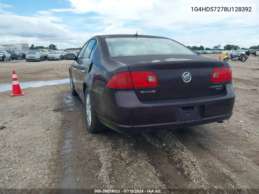 2008 Buick Lucerne Cxl VIN: 1G4HD57278U128392 Lot: 39874033