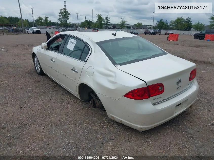 2008 Buick Lucerne Cxs VIN: 1G4HE57Y48U153171 Lot: 39904206