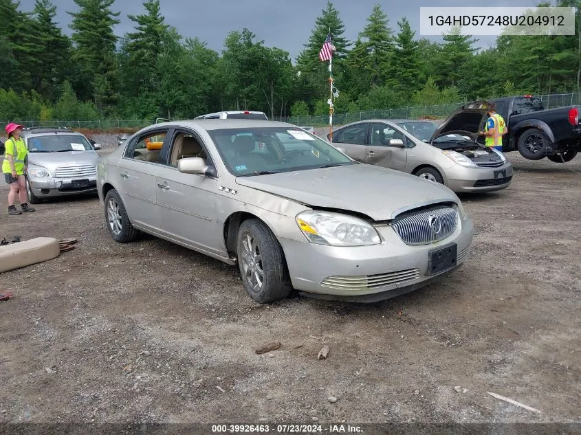 2008 Buick Lucerne Cxl VIN: 1G4HD57248U204912 Lot: 39926463