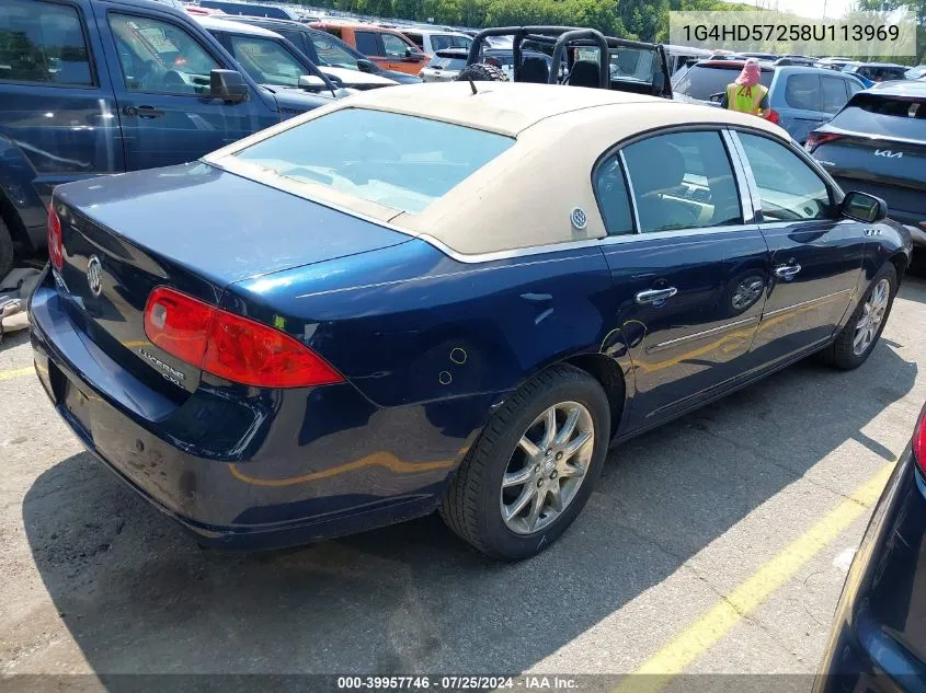 2008 Buick Lucerne Cxl VIN: 1G4HD57258U113969 Lot: 39957746