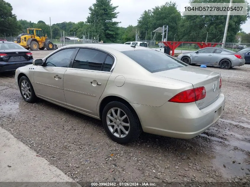 2008 Buick Lucerne Cxl VIN: 1G4HD57278U205407 Lot: 39962652