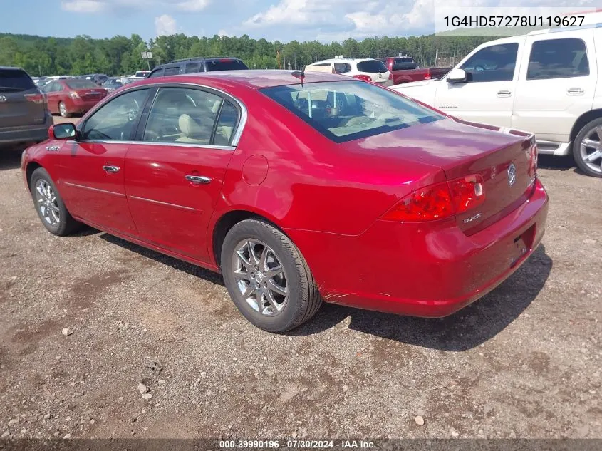 2008 Buick Lucerne Cxl VIN: 1G4HD57278U119627 Lot: 39990196