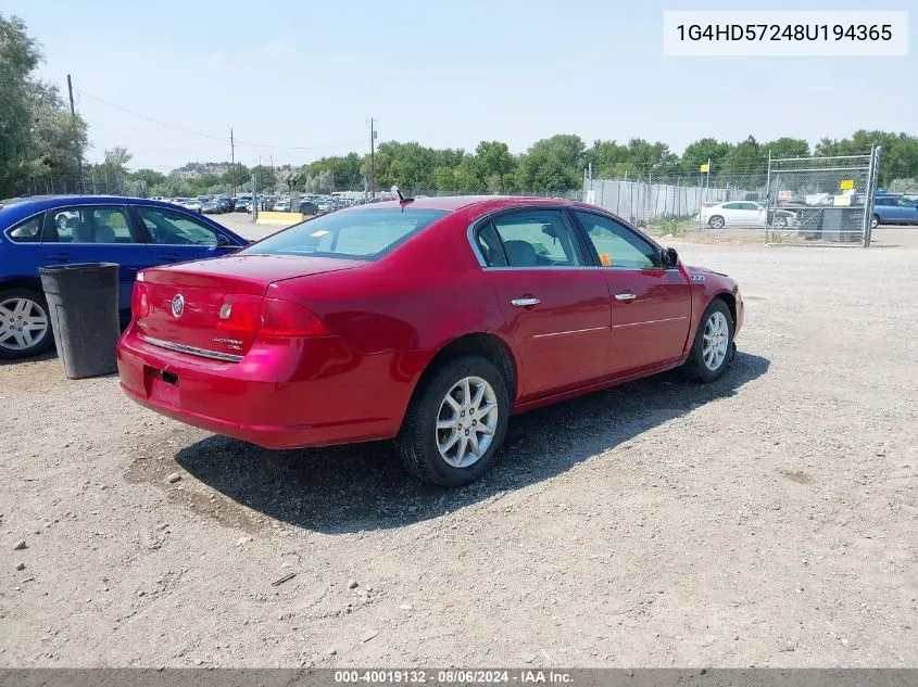 1G4HD57248U194365 2008 Buick Lucerne Cxl