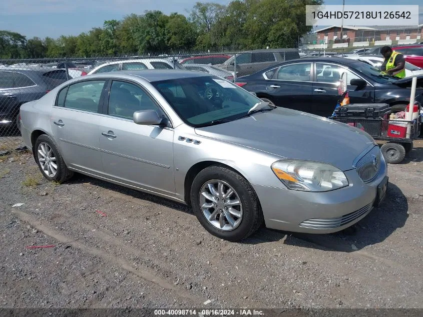 2008 Buick Lucerne Cxl VIN: 1G4HD57218U126542 Lot: 40098714