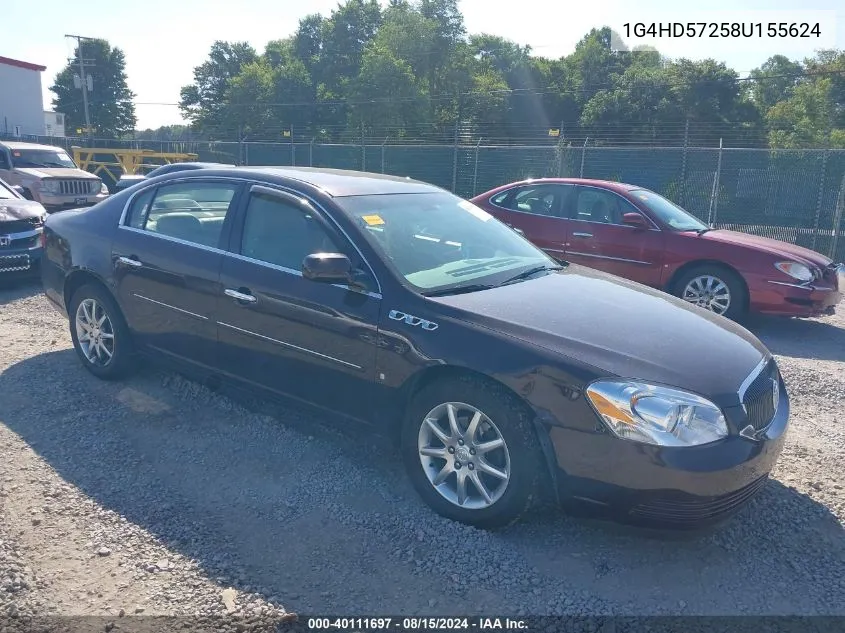 2008 Buick Lucerne Cxl VIN: 1G4HD57258U155624 Lot: 40111697