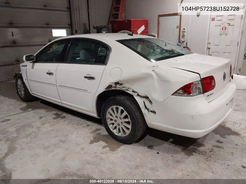 2008 Buick Lucerne Cx VIN: 1G4HP57238U152728 Lot: 40122038