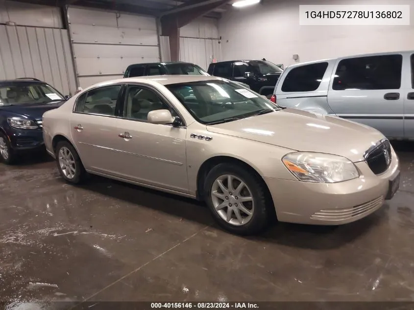 2008 Buick Lucerne Cxl VIN: 1G4HD57278U136802 Lot: 40156146