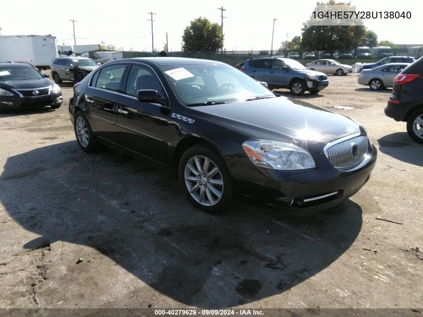 2008 Buick Lucerne Cxs VIN: 1G4HE57Y28U138040 Lot: 40279629