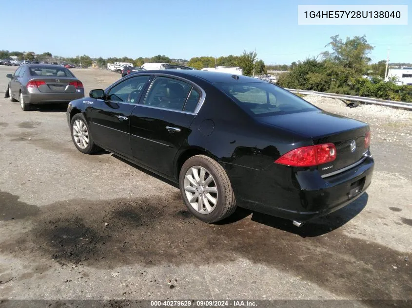 2008 Buick Lucerne Cxs VIN: 1G4HE57Y28U138040 Lot: 40279629